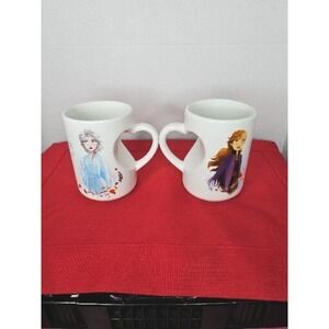 Zak! Designs Ceramic 2 Disney Frozen Heart 15oz Mug/Cup Anna & Elsa Heart Design